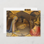 出生クリブ賛美ヴァージンメアリー乳児イエス シーズンポストカード (正面/裏面)