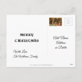 出生クリブ賛美ヴァージンメアリー乳児イエス シーズンポストカード (裏面)