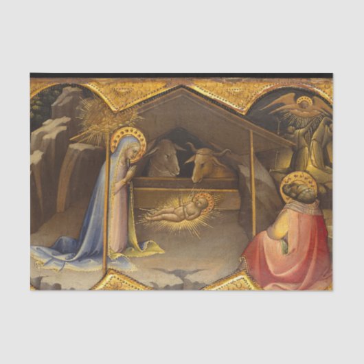 出生クリブ賛美ヴァージンメアリー乳児イエス 薄葉紙 (正面)