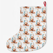 出生シンプルシーンスクリプトメリークリスマス ラージクリスマスストッキング (裏面)