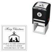出生シンプル宗教的なクリスマス差出人住所 セルフインキングスタンプ (インサイチュ)