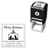 出生シンプル宗教的なクリスマス差出人住所 セルフインキングスタンプ (インサイチュ)