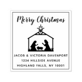 出生シンプル宗教的なクリスマス差出人住所 セルフインキングスタンプ (デザイン)