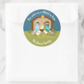 出生シール（クリスマス聖家族） ラウンドシール (バッグ)