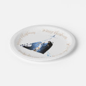 出生シーンとクリスマスの挨拶 ペーパープレート (アングル)