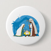 出生シーンとマリヨセフとベビーイエス 缶バッジ (正面)