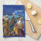 出生シーンと賢い男性クリスマスホリデー キッチンタオル (四つ折り)