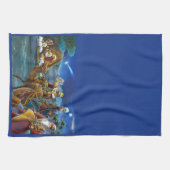 出生シーンと賢い男性クリスマスホリデー キッチンタオル (横)