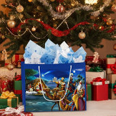 出生シーンと賢い男性クリスマスホリデー ラージペーパーバッグ