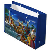 出生シーンと賢い男性クリスマスホリデー ラージペーパーバッグ (正面アングル)