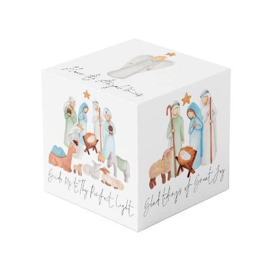 出生シーンイラストレーションキャロル歌詞クリスマス フォトキューブ (正面アングル)