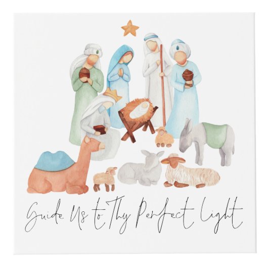 出生シーンイラストレーションキャロル歌詞クリスマス フォトキューブ (正面)