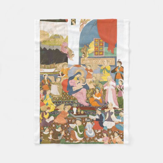 出生シーンインディアンスタイル フリースブランケット (正面)