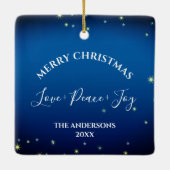 出生シーンカスタムクリスマス セラミックオーナメント (裏面)