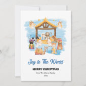 出生シーンクリスマスカードノンフォトホリデー シーズンカード (正面)