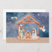 出生シーンクリスマスカードBLK 招待状 (正面/裏面)