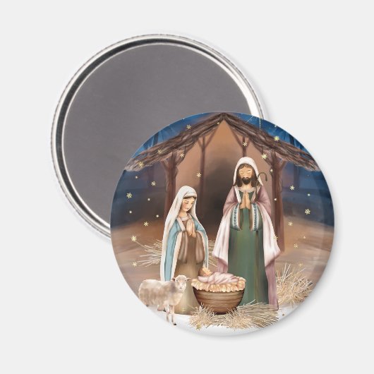 出生シーンクリスマスギフトマグネット マグネット (正面/裏面)