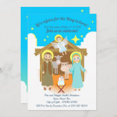 出生シーンクリスマスパーティの招待状 招待状 (正面/裏面)