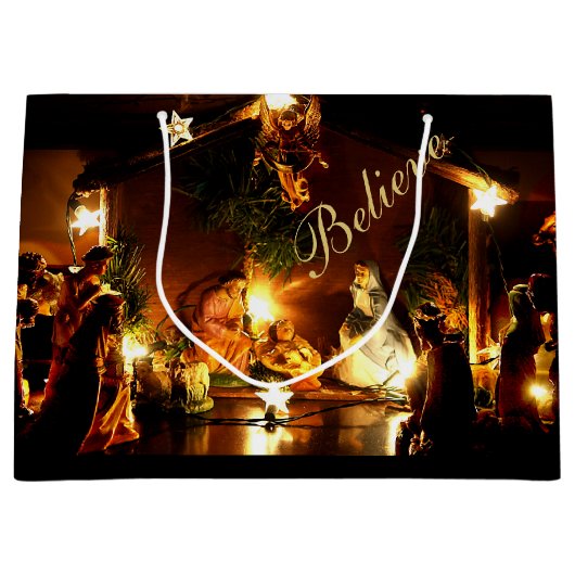 出生シーンクリスマス抱き枕 ラージペーパーバッグ (正面)