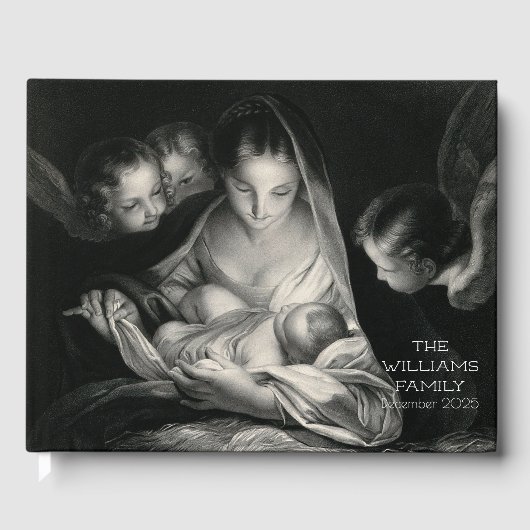 出生シーンクリブヴァージンメアリベビーイエスエンジェルス ゲストブック (正面)