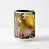 出生シーンクリブヴァージンメアリー乳児イエススターズ マグカップ (中央)