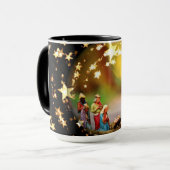 出生シーンクリブヴァージンメアリー乳児イエススターズ マグカップ (正面左)