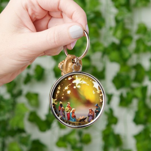 出生シーンクリブヴァージンメアリー乳児イエズスターズ キーホルダー (手)
