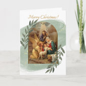 出生シーングリーンクリストマスカード カード (正面)