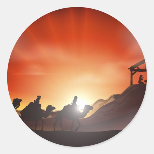 出生シーンステッカー ラウンドシール (正面)