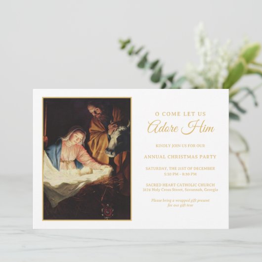 出生シーンチャーチクリスマスパーティの招待状 招待状 (スタンド正面)
