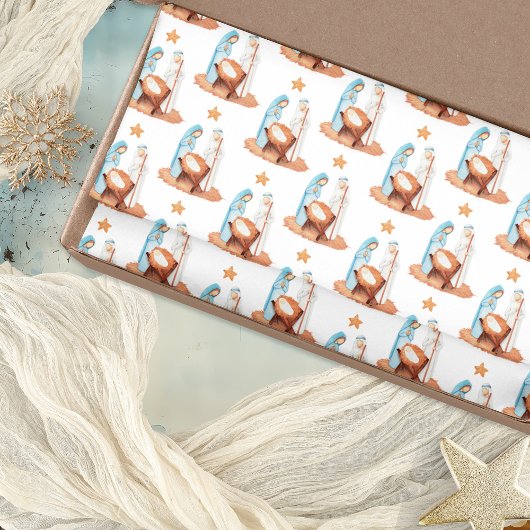 出生シーンパターンメアリージョセフイエスクリスマス 薄葉紙