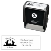 出生シーンブラック/ホワイト – クリスマススタンプ セルフインキングスタンプ (インサイチュ)