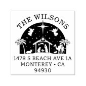 出生シーンベビーイエスキリスト差出人住所 セルフインキングスタンプ (デザイン)