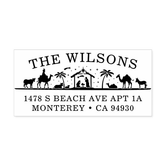 出生シーンベビーイエスキリスト差出人住所 セルフインキングスタンプ (デザイン)