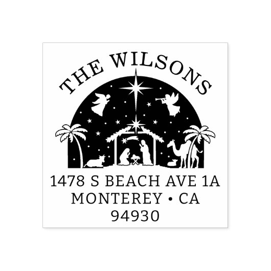 出生シーンベビーイエスキリスト差出人住所 ラバースタンプ (インプリント)