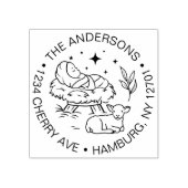 出生シーンベビーイエスキリスト差出人住所 ラバースタンプ (インプリント)