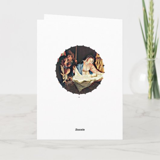 出生シーンベビーイエスヴァージンメアリークリスマス カード (裏面)