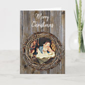 出生シーンベビーイエスヴァージンメアリークリスマス カード (正面)