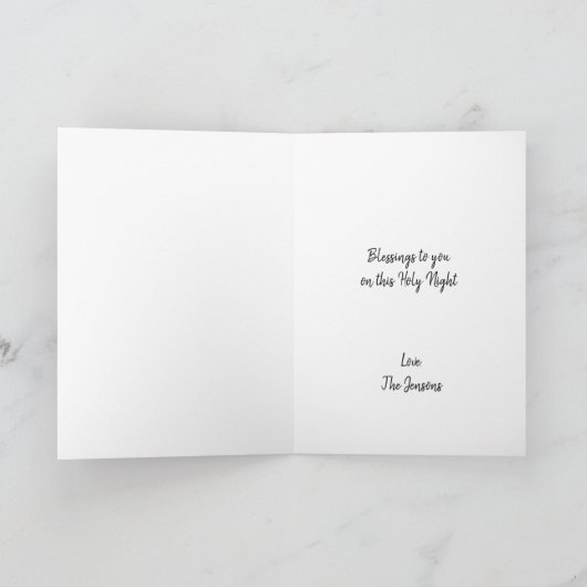 出生シーンベビーイエスヴァージンメアリークリスマス カード (内部)