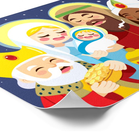 出生シーンベビーイエス誕生 ポスター (角)