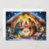 出生シーンベビーイエズクリスマスカード#3 シーズンカード (正面/裏面)