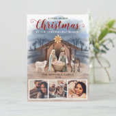 出生シーンベビーイエズフォトメリークリスマス シーズンカード (スタンド正面)