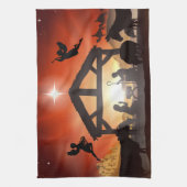 出生シーンホリデー宗教的なクリスマス キッチンタオル (縦)