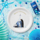 出生シーンメリークリスマスグリーティング ペーパープレート (パーティー)
