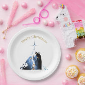 出生シーンメリークリスマスグリーティング ペーパープレート (パーティー)