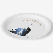 出生シーンメリークリスマスグリーティング ペーパープレート (アングル)