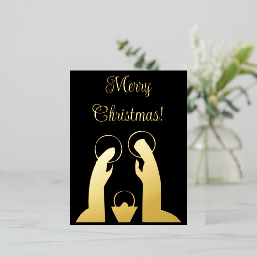 出生シーンメリークリスマス 箔シーズンポストカード (立ち正面)