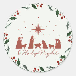 出生シーンラウンドクリスマスステッカー ラウンドシール