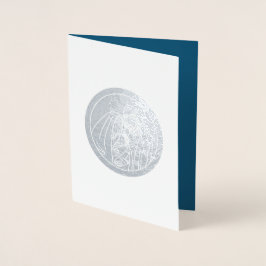 出生シーンラグジュアリー実在フォイルクリスマスカード 箔カード