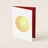 出生シーンラグジュアリー実在フォイルクリスマスカード 箔カード (正面)